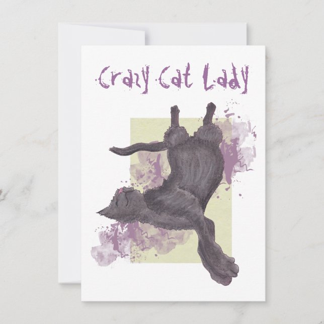Crazy Cat Lady Birthday Invites (Front)