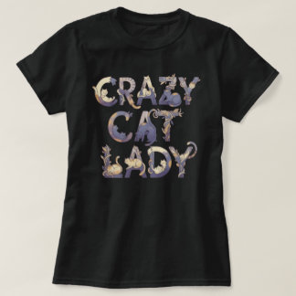 Crazy Cat Lady Black T-Shirt
