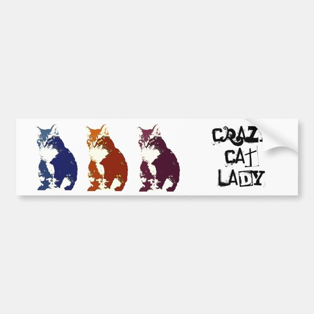 Crazy Cat Lady Bumper Sticker (Front)