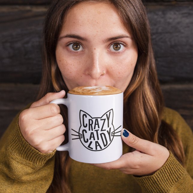 Crazy Cat Lady Cat Face Coffee Mug (Creator Uploaded)