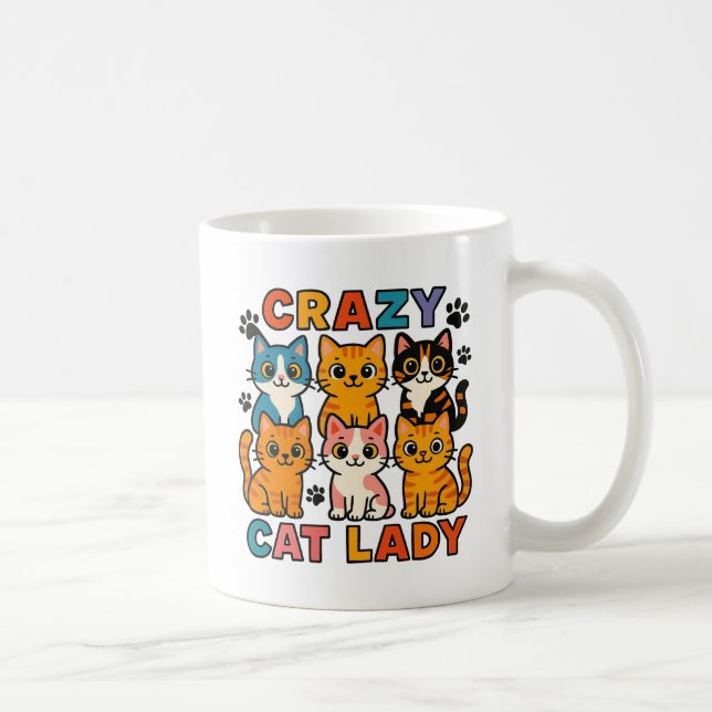 Crazy Cat Lady Cat Stack  Coffee Mug (Right)