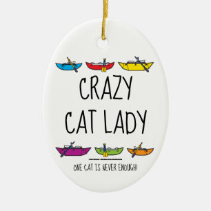 Crazy Cat Lady - Catarafters Ceramic Tree Decoration