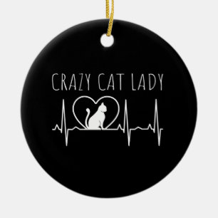 Crazy Cat Lady Ceramic Tree Decoration