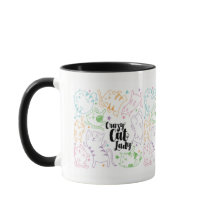 Crazy Cat Lady Colourful Cartoon Pattern Gift
