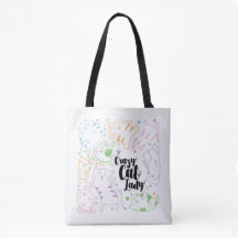 Crazy Cat Lady Colourful Cartoon Pattern Gift