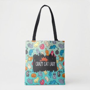 Crazy Cat Lady Cute and Playful Cat Pattern Tote Bag