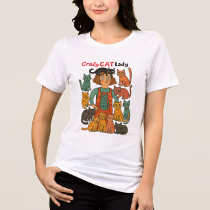 Crazy Cat Lady Design T Shirt - Cat Lovers