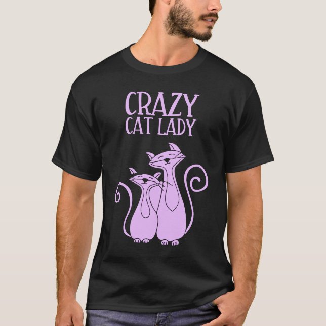Crazy Cat Lady  For Cat  Purple T-Shirt (Front)