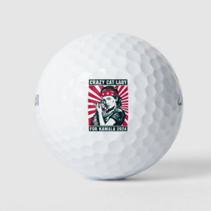 Crazy Cat Lady For Kamala 2024  Golf Balls