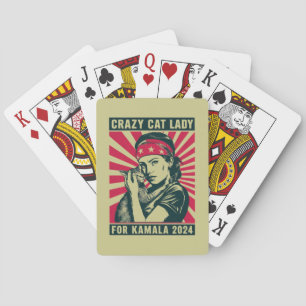 Crazy Cat Lady For Kamala 2024 Playing Cards