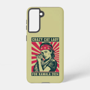 Crazy Cat Lady For Kamala 2024 Samsung Galaxy Case