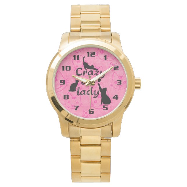 Crazy Cat Lady Fun Funny and Cool Playful Cats Watch (Front)