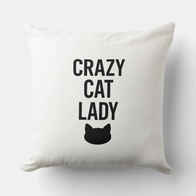 Crazy Cat Lady – Funny Cat Lover Gift Cushion (Front)