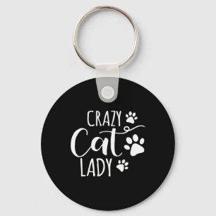 Crazy Cat Lady Funny Cat Meow For Men Women Love C Key Ring