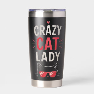 Crazy Cat Lady Funny Cute Cat Lover Design Insulated Tumbler