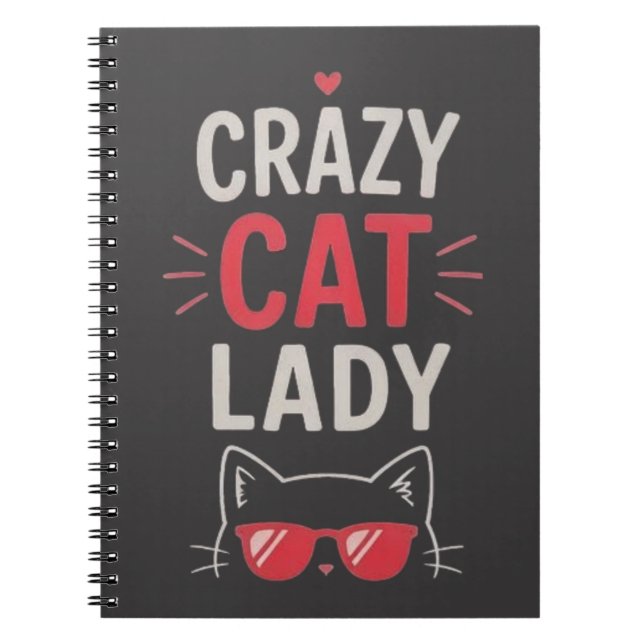 Crazy Cat Lady Funny Cute Cat Lover Design  Notebook (Front)