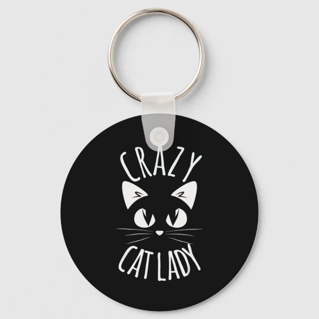 Crazy Cat Lady Funny Fur Mom Mother's Day Christma Key Ring (Front)
