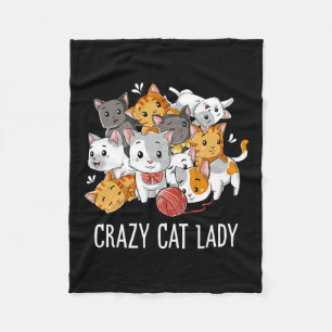 Crazy Cat Lady Funny Girls Women Kitten Animal Lov Fleece Blanket