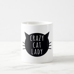 Crazy Cat Lady Funny Humour Typography Coffee Mug
