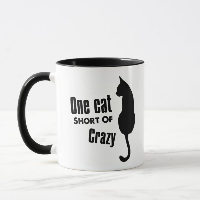 Crazy Cat Lady Funny Meow Coffee Mug (Left)