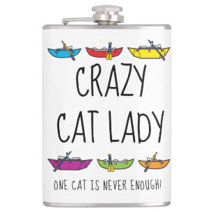 Crazy Cat Lady Funny Rafter Hip Flask