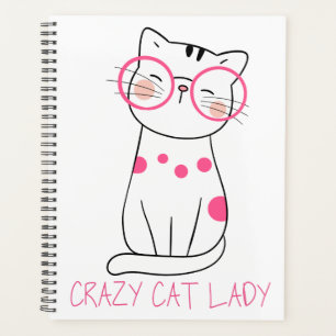 Crazy Cat Lady Gift Kitty Mum Kitten Pink Cute Cat Planner