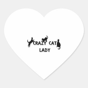 Crazy Cat Lady Heart Sticker