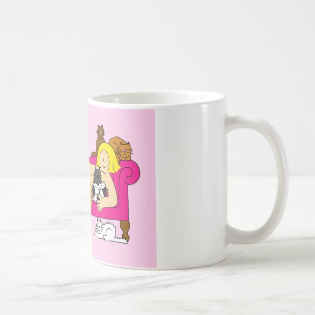 Crazy Cat Lady Humor Coffee Mug (Right)
