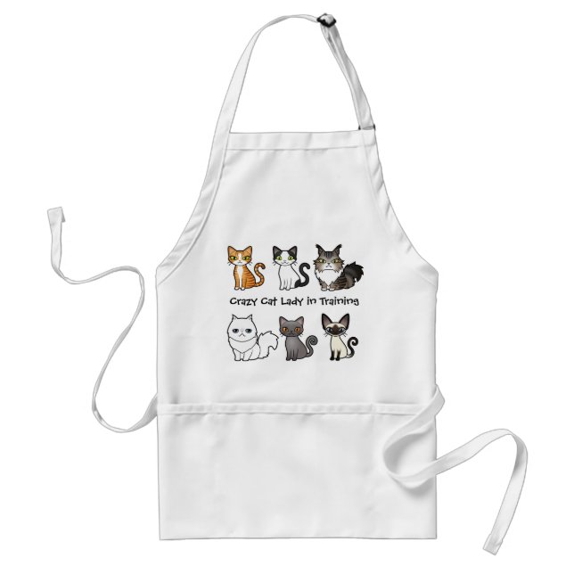 Crazy Cat Lady in Training (design your own cat) Standard Apron (Front)