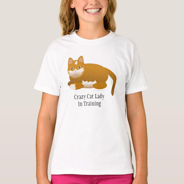 Crazy Cat Lady in Training Girl's T-shirt (Front)