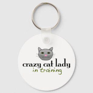 Crazy cat lady in training key ring