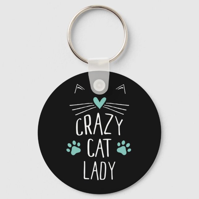 Crazy Cat Lady Key Ring (Front)