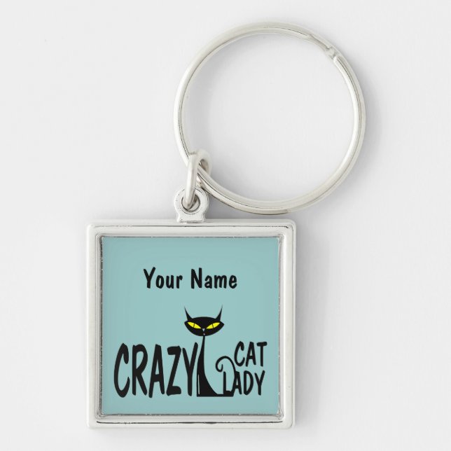 Crazy Cat Lady Key Ring (Front)