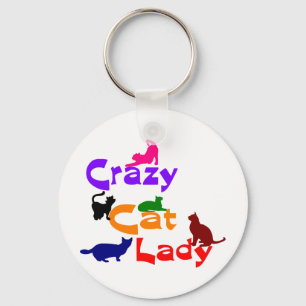 CRAZY CAT LADY KEY RING