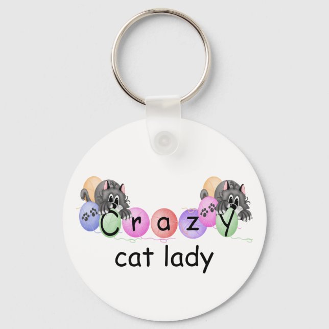 Crazy Cat Lady Key Ring (Front)