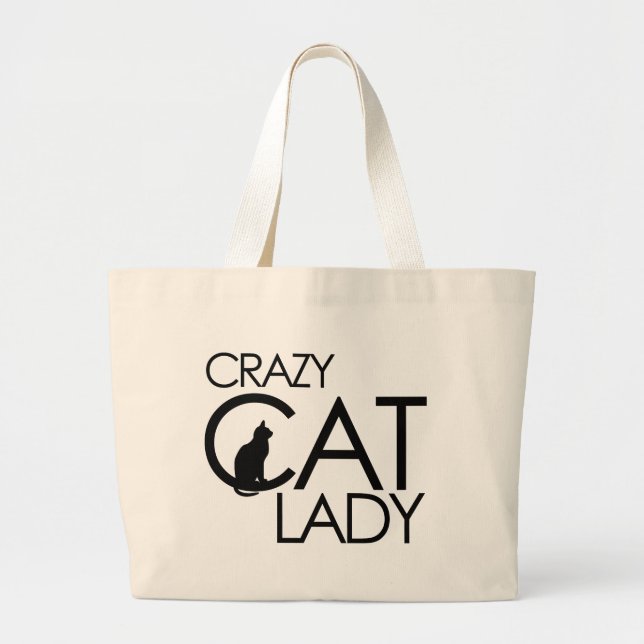 Crazy Cat Lady Large Tote Bag (Front)