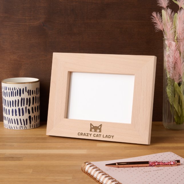 Crazy Cat Lady Laser Etched Photo Frame (Left)