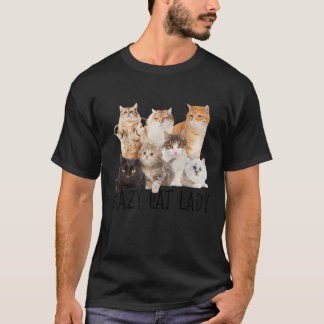 Crazy Cat Lady Lots of Cats Cute Animal Party Desi T-Shirt