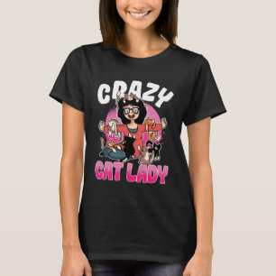 Crazy Cat Lady Motif  Great Cat Mum Grandma T-Shirt