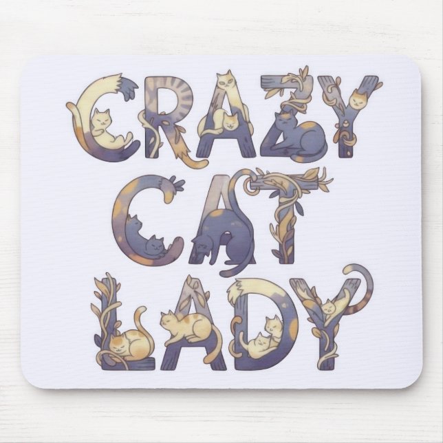 Crazy Cat Lady Mouse Mat (Front)
