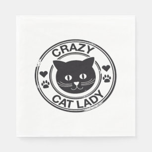 crazy cat lady napkin