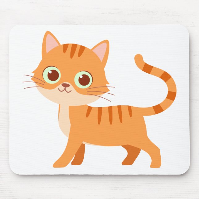 Crazy Cat Lady Orange Tabby Cartoon Kitten Cat Mouse Mat (Front)
