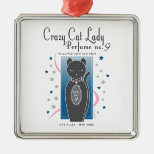 Crazy Cat Lady Perfume No. 9 Metal Tree Decoration