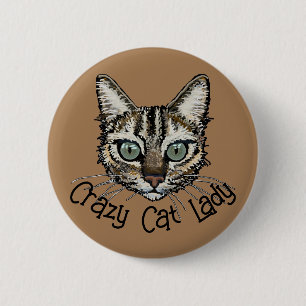 Crazy Cat Lady Pin Badge