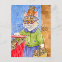 Crazy Cat Lady postcard