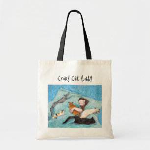 Crazy Cat Lady queen cats tote bags
