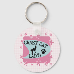 Crazy Cat Lady - Retro Key Ring