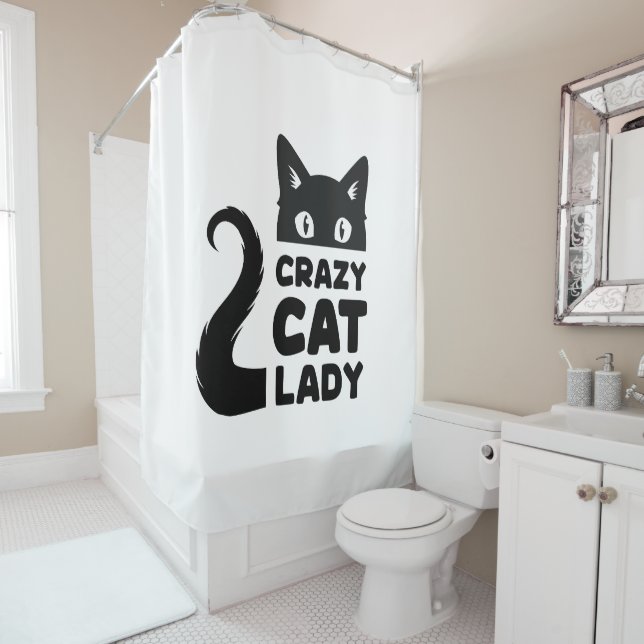 Crazy Cat Lady Shower Curtain (In Situ)