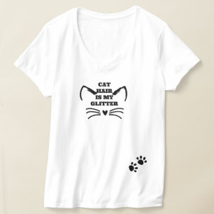 Crazy Cat Lady Tee, Funny Cat Hair is My Glitter T-Shirt