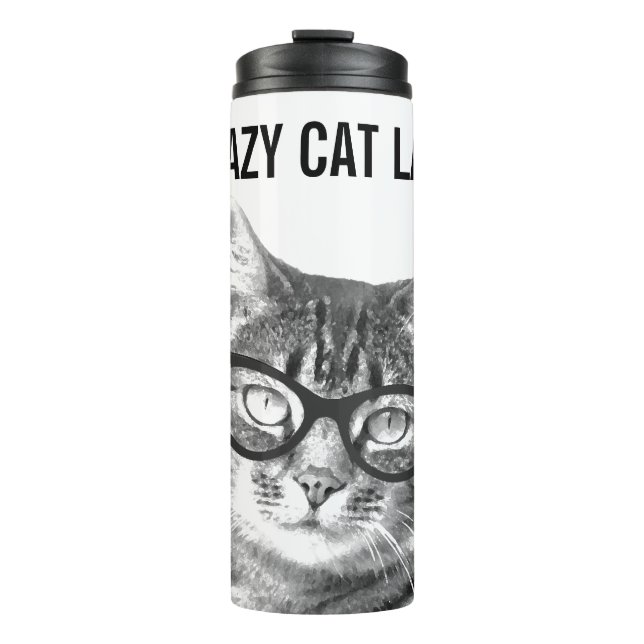 CRAZY CAT LADY thermal tumbler travel mug (Front)